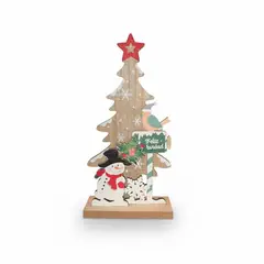 WAKESHOME - Adorno Navideño 22x11cm Hombre De Nieve Árbol De Navidad