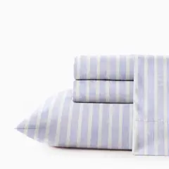 NAUTICA - Juego de Sábanas 3piezas microfibra 1,5 Plazas lineas celeste