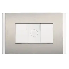 BTICINO - Interruptor 9-15 10Ax 250V Blanco Metal Aluminio Nobile