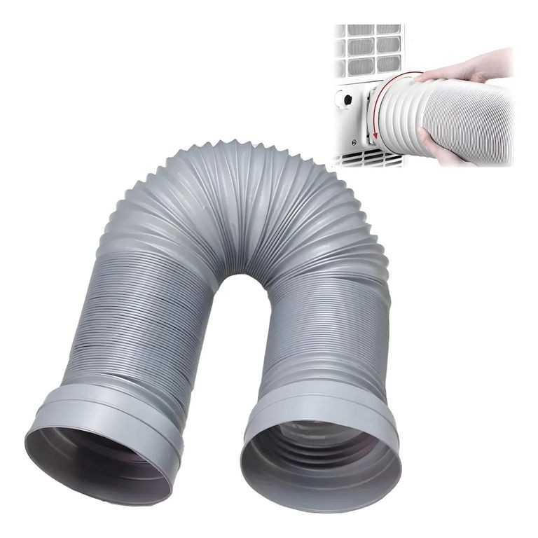 Tubo O Manga Aire Acondicionado PVC Portátil Universal 13cmx150cm flexible C alambre Gris
