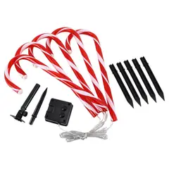 GENERICO - Juego De 5 Bastones De Caramelo Solares Led De 25cm