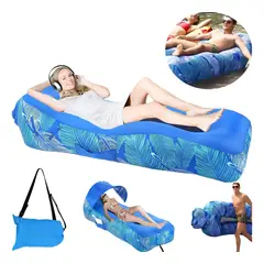 EVERSO - Sofá Sillón Inflable Tumbona Camping + Almohada Sombra 190cm