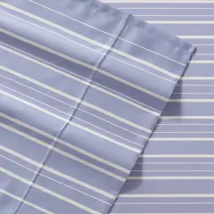 NAUTICA - Juego de Sábanas 3piezas microfibra 1,5 Plazas lineas azules