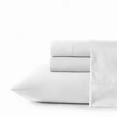 NAUTICA - Juego de Sábanas 3piezas microfibra 1,5 Plazas blanca