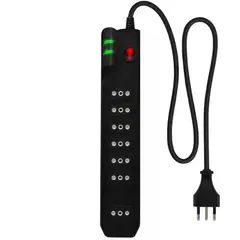 MICROLAB - Alargador 2.1MT de 7 Salidas con Protección de Voltaje 2500W y Certificación SEC
