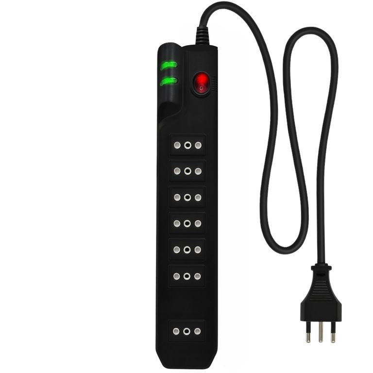Alargador 21MT de 7 Salidas con Protección de Voltaje 2500W y Certificación SEC