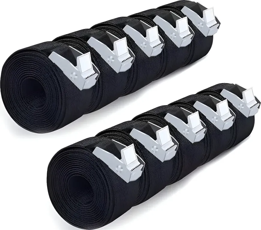 10 Cincho Correa Amarre Trinquete Hebilla Cinta Auto Moto 2m Negro