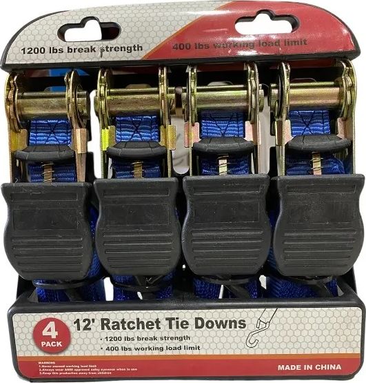 4 Eslingas De Amarre Ratchet Reata 550kg 12 Pulgadas
