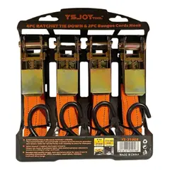 GENERICO - Eslinga O Linga De Amarre Auto 4pcs