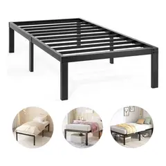 EVERSO - Base De Cama Individual 1 Plaza 190x90x35 Cm De Acero - Negro