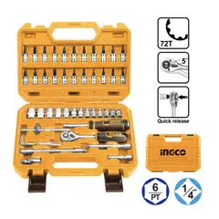 INGCO - Set Dados Y Chicharra Industrial 46 Piezas 1/4"