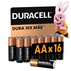 DURACELL - Pila Aa 16 Pilas Batería Doble A Dura Más