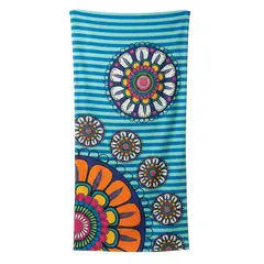 GENERICO - TOALLA PLAYA BAÑO CON DISEÑOS 75X150CM - Turquesa