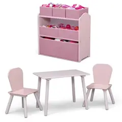 DELTA CHILDREN - Set juego de mesa y organizador infantil rosa