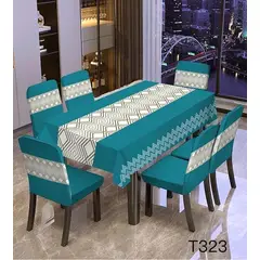 GENERICO - SET DE MANTEL CON 6 FUNDAS DE SILLAS