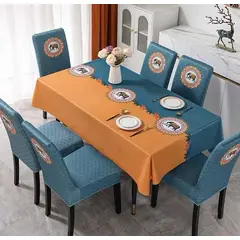 GENERICO - SET DE MANTEL CON 6 FUNDAS DE SILLAS