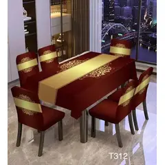 GENERICO - SET DE MANTEL CON 6 FUNDAS DE SILLAS