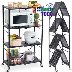 MASCO TODO - Estante Plegable Rack Metálico Organizador Multiuso 4 Niveles