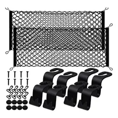 KUANGYE - 2pcs Red De Almacenamiento Malla Cajuela Maletero Auto Elástica