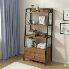 TIENDA EL GARAGE - Estantería Madera 4 Niveles Librero Living Comedor Cedro