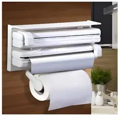 GENERICO - Porta Rollo Toalla Nova Triple Dispensador Cocina Alusa Film