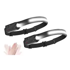 GENERICO - X2 Linterna Led Frontal De Cintillo Cabeza Recargable Blanco Frío