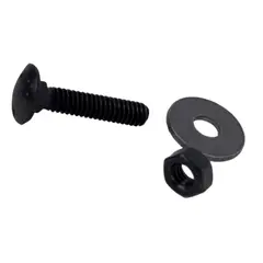 METALFER - Pack Perno Coche 3 /8 x 2 Negro Tuerca Y Golilla (100 Un)