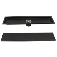 BLUEDREAMER - Drenaje de ducha lineal, drenaje rectangular de acero inoxidable 304 de gran capacidad para baño