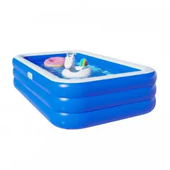 VIDITA - Piscina Inflable Rectangular 150x105x50cm + Inflador Familiar 350L Kit Completo
