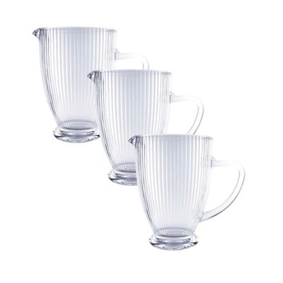 Allegra Set 3 Jarras Talladas 1350Ml Lisa Bebida Vidrio