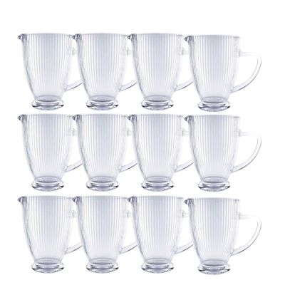 Allegra Set 12 Jarras Talladas 1350Ml Lisa Bebida Vidrio
