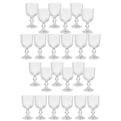 ALLEGRA - Set 24 Copas Vino Talladas 360mL Lisa De Vidrio