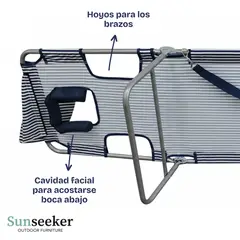 SUNSEEKER - Reposera de Playa Reclinable Exterior Plegable
