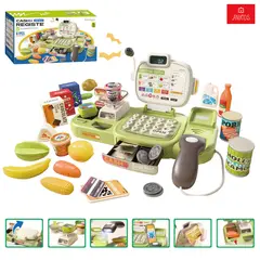 ANIKIDS - Caja Registradora Infantil Niños Juguete Didáctico 67 Piezas Verde