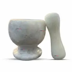 UTILISIMO - Mortero De Piedra Mármol Natural Pulido Para Moler Especies Cocina
