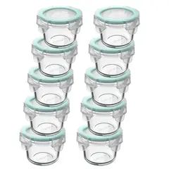 ALLEGRA - Set 10 Contenedores Hermetico Vidrio 165mL Redondo