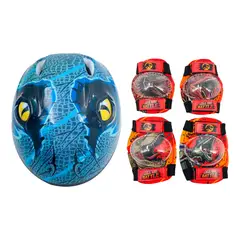 JURASSIC WORLD - Casco 3D mas protecciones Dinosaurio Talla M