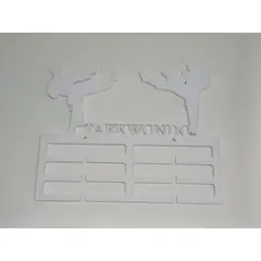 GENERICO - Medallero Porta Medallas de Taekwondo - Blanco