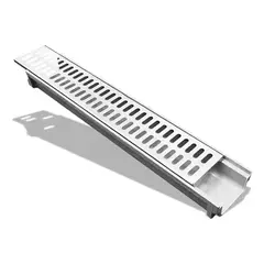 GENERICO - Canaleta Piso Drenaje Agua Lluvia Rejilla Acero Inoxidable