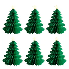 KINDA NICE - Pack X6 Guirnalda De Papel Árbol De Navidad 32x24cm