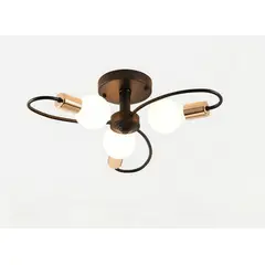 UMEXUS - Lámpara de techo LED 3 focos estilo araña - Negro y Dorado