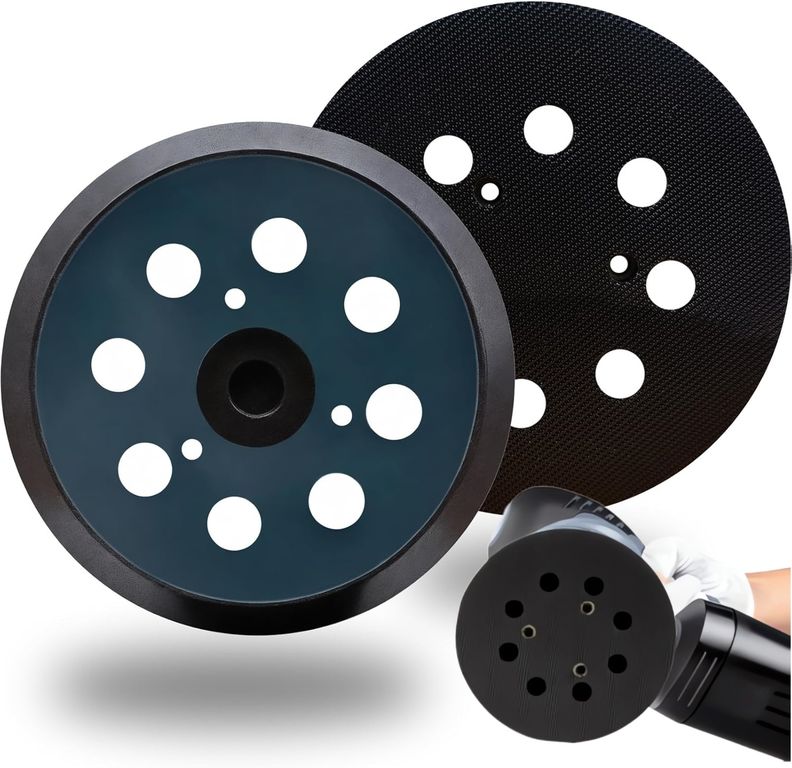 2 almohadillas repuesto para lijadora orbital de 5 pulgadas y 8 agujeros,compatible con makita