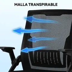 VIDITA - Silla Carla Ergonómica Asiento De Memoria Silla De Oficina Blanco-