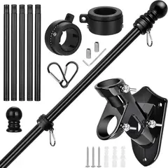 KUANGYE - Asta De Aluminio Para Banderas De 180cm Con Soporte