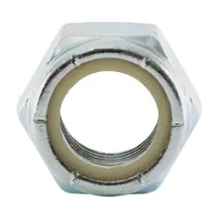 METALFER - Tuerca Hexagonal 3 /8 G2 Con Seguro Nylon Zn 100 Unidades