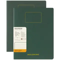 MOLESKINE - Cuaderno estudiante. Set de 2 - Tapa Blanda - XXL - Verde Mirto - De rayas