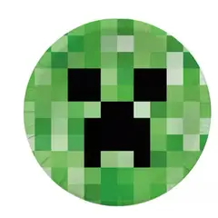 GENERICO - Pack 10 Platos Diseño Creeper Minecraft Para Cotillon