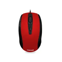 MAXELL - Mouse Óptico 5 Botones Con Cable USB MOWR-105 Rojo