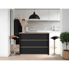 TUHOME - Isla De Cocina Fendi 90x120x60 Cm Wengue Y Fresno Europeo