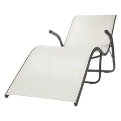 CITYSHOP - Reposera Wave Beige Aluminio Negro y Textilene Liviana y Resistente para Exterior e Interior